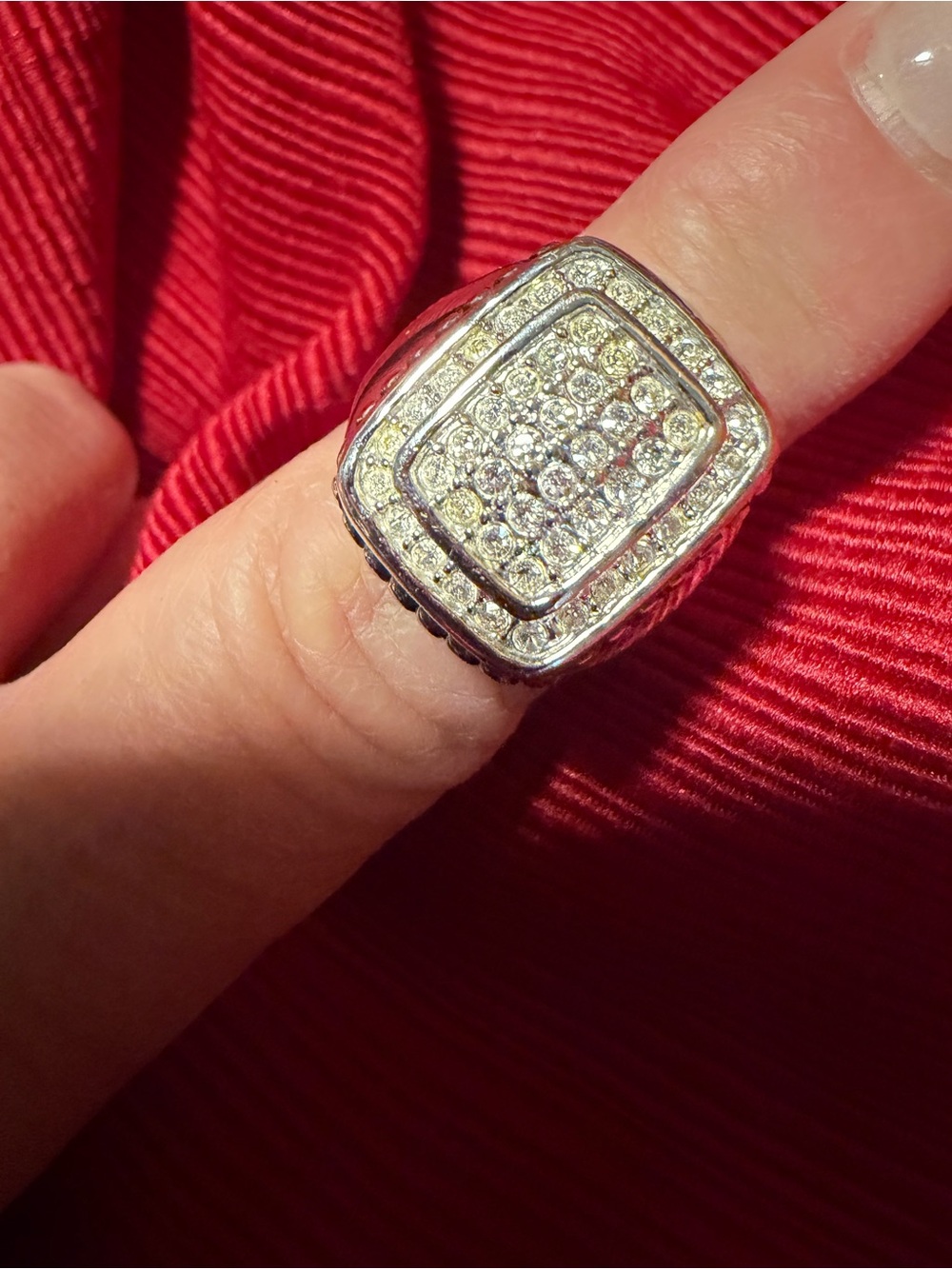 Park Lane Silver Crystal Statement Ring Size 7 New Retired - Picture 4 of 4